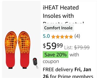 Small Heated Insoles With Remote Control