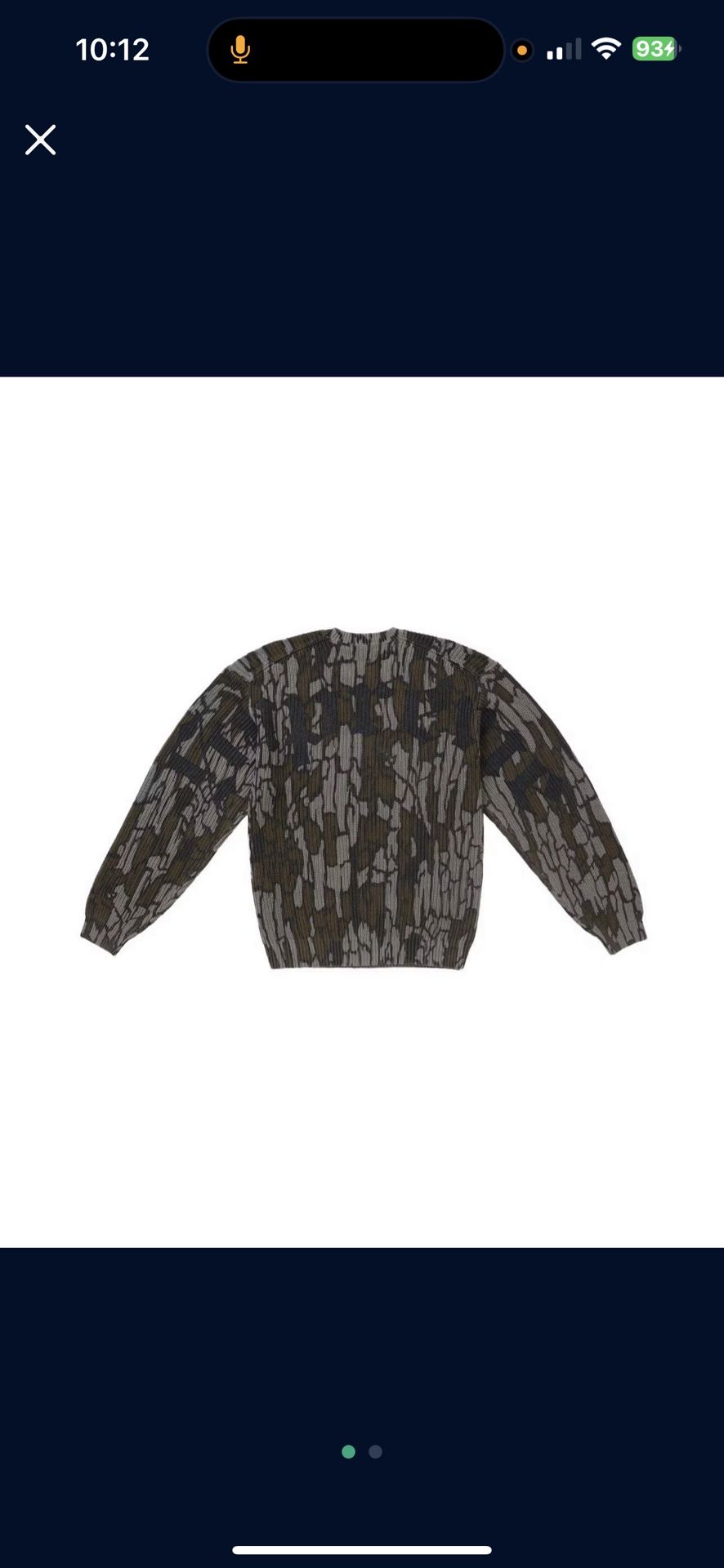 Supreme Old English Printed Sweater Mossy Oak Trebark Camo