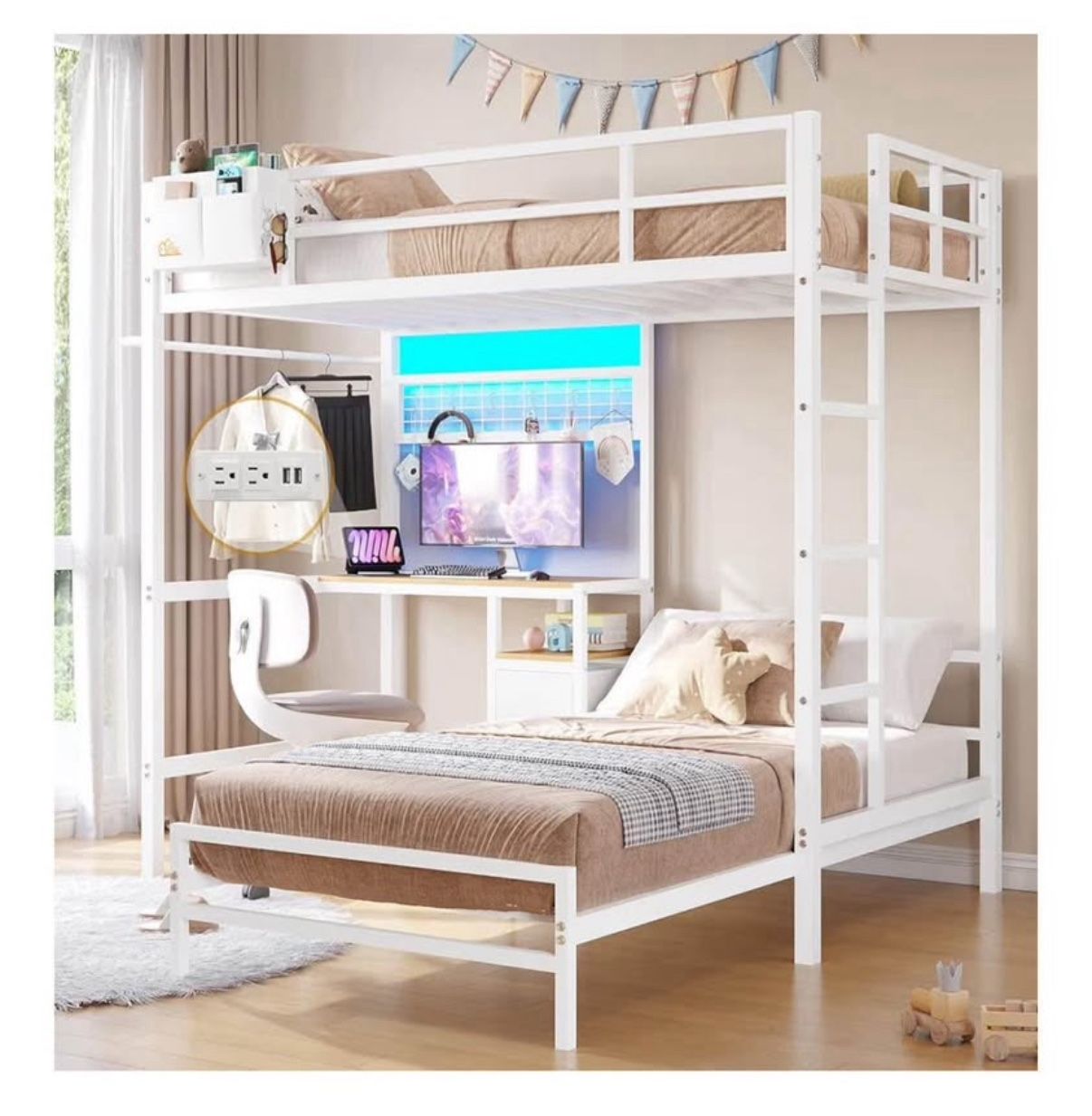 Like New Bunk Beds Two Twin Mattress Included 