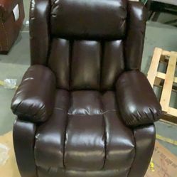Sofa Recliner Chair Couch - Brown Faux Leather 