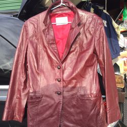 Vintage Peter Caruso Red Leather Jacket
