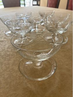 Set of a crystal dessert cups