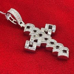 925 Silver Pendant With Cz’s Cross With Baguettes, 9.2 G 179153–3
