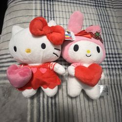 Hello Kitty & Melody Plush Set Valentine 
