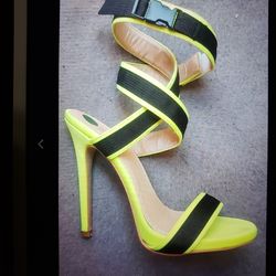 Neon Yellow Green High Heels 6"in