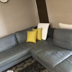 Real Leather Sofa Couch 95”x42”