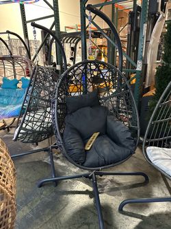 New Patio Swing Hanging Birdcage Egg Chair with Stand Indoor Outdoor 350lbs Capacity