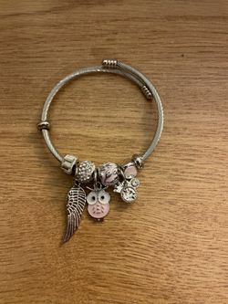 Adjustable Pink Owl Bracelet 