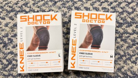 Shock Doctor Compression Knit Knee Sleeves (M & L)