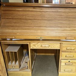 Oak Roll Top Desk 