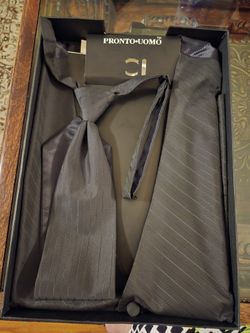 Formal Black Vests With Matching Tie And Bow tie