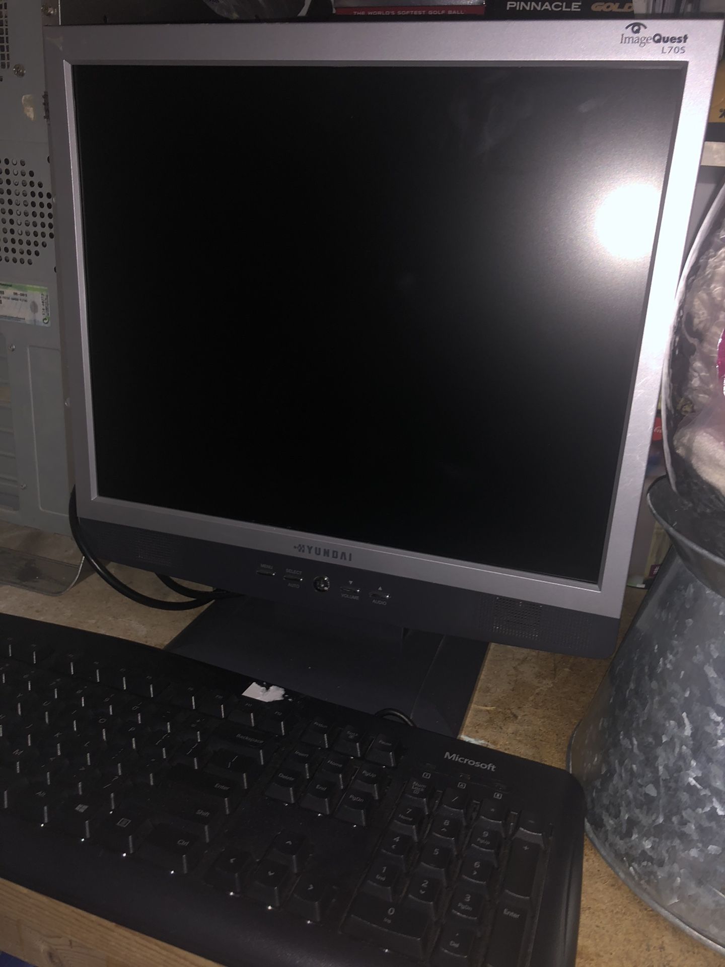 Computer monitor and keyboard