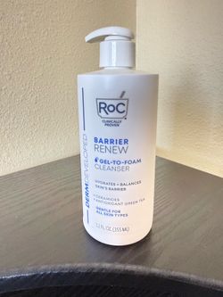 RoC Barrier Renew Gel-to-Foam Cleanser 12oz Hydrating Facial Cleanser Sealed - NEW