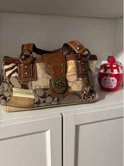 Vintage COACH patchwork Hampton turn lock