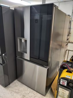 New LG 33 in. W. 25 cu.ft. Smart 3-Door French Door Refrigerator Standard Depth MAX in Stainless Ste