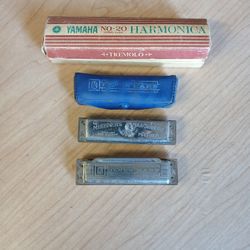 4 Vintage HARMONICAS 