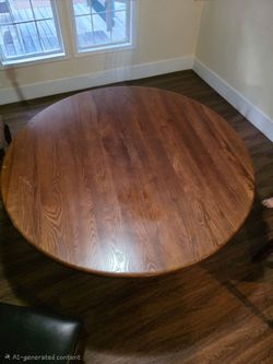 Solid Wood Round Dining Table – Large Pedestal Base 8 seater with no chairs
