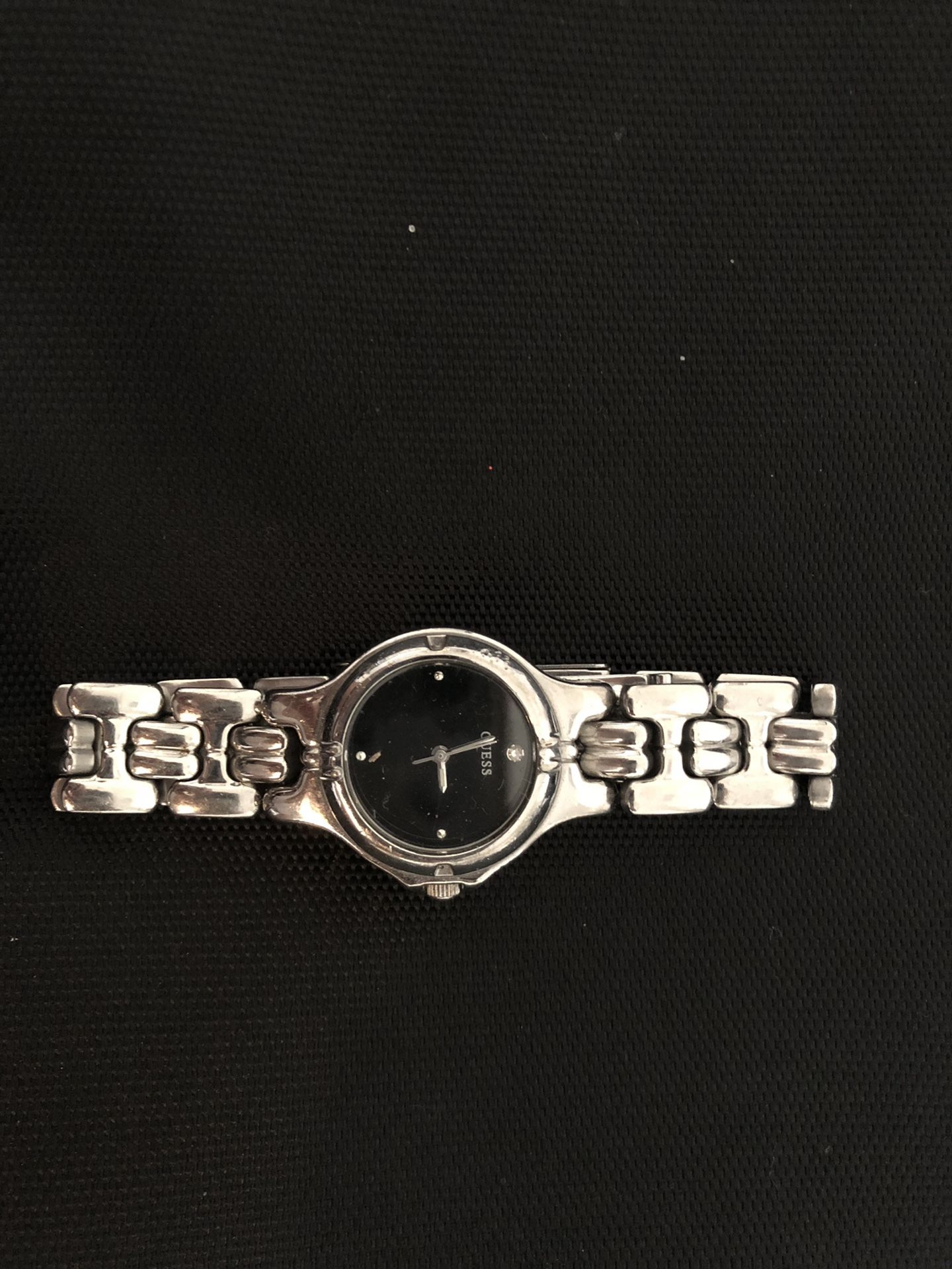 Guess White tone black face women’s watch