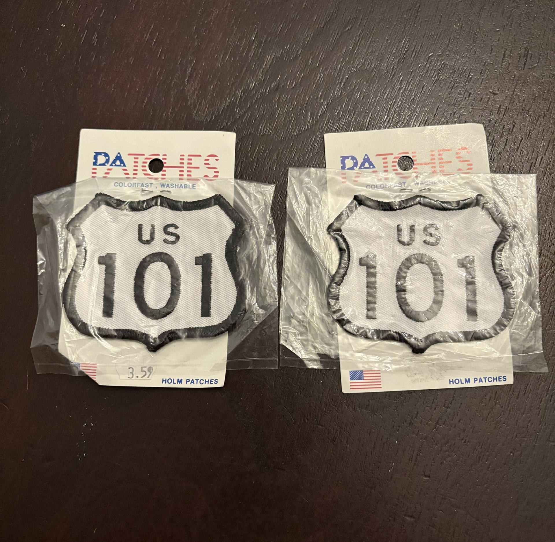 US 101 Souvenir Sew On Patches NEW. 2 count