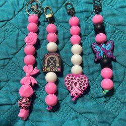 breast cancer key chain/ zipper clips 