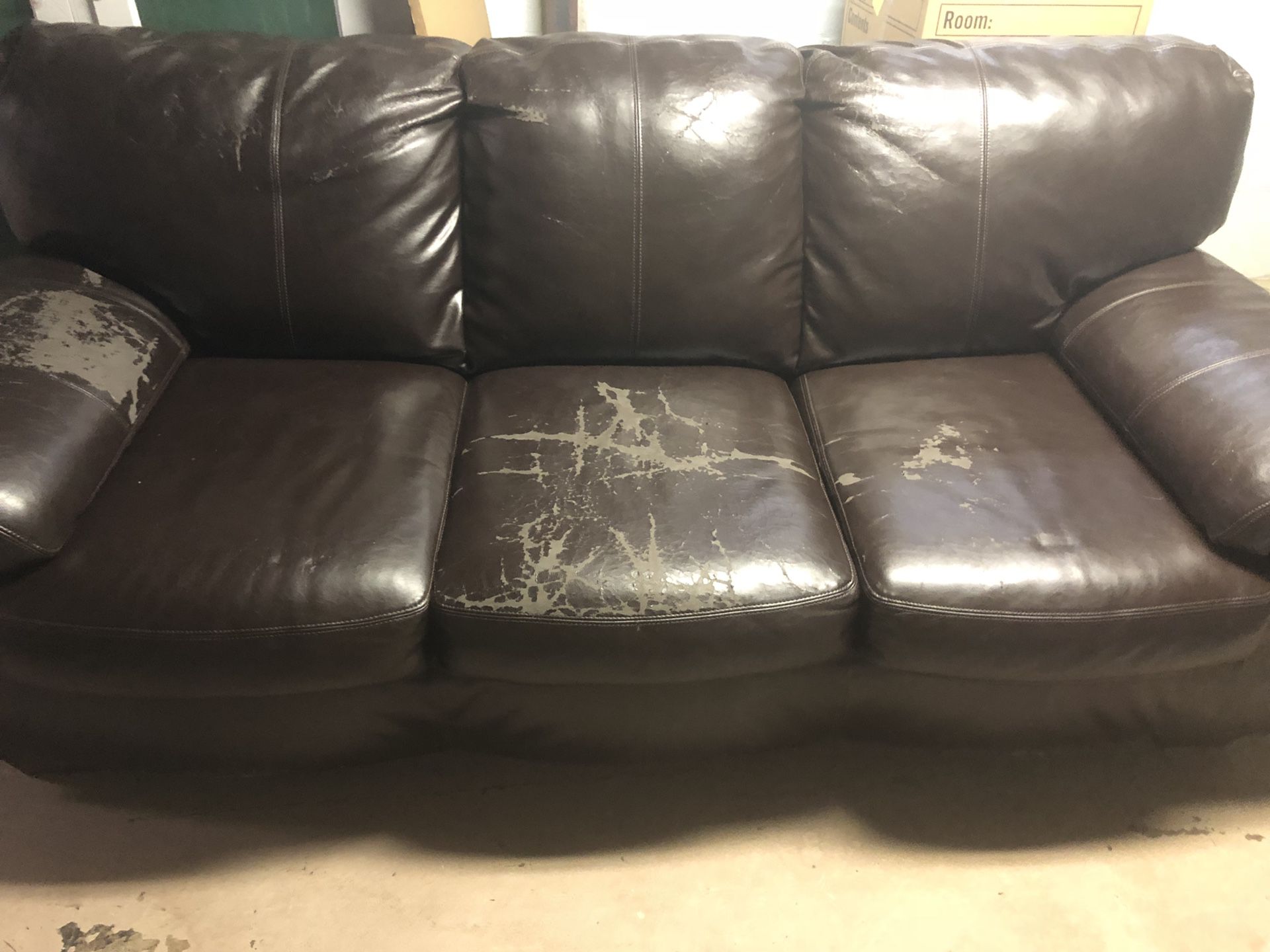 Faux leather sleeper sofa