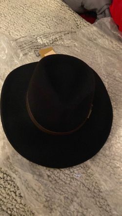 Black Wide Brim Felt Hat with Band