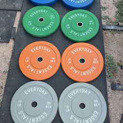 190lb Olympic Bumper Plate Set Weights