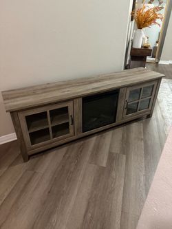 Tv stand with Electric fireplace/heater