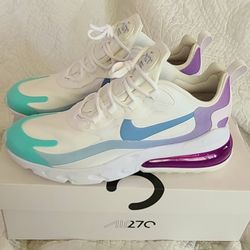 Nike Women's Air Max 270 React White/Light Blue - AT6174-102