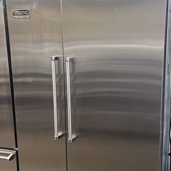 Viking 48”Wide Built In Stainless Steel Side By Side Refrigerator 
