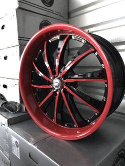 Brand new 20" gloss red/black wheels 5 lug