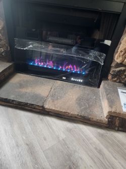 Electric Fireplace Insert with Tempered Glass