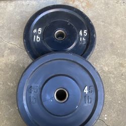 Pair Of 45 LB Olympic Bumper Plates 2” Hole