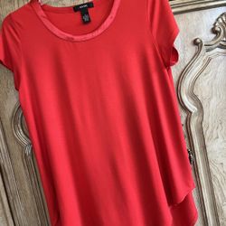 ALFANI - New Women’s Poppy Red Top w/Hi-Lo Hem, Org, $34.50 from Macy’s