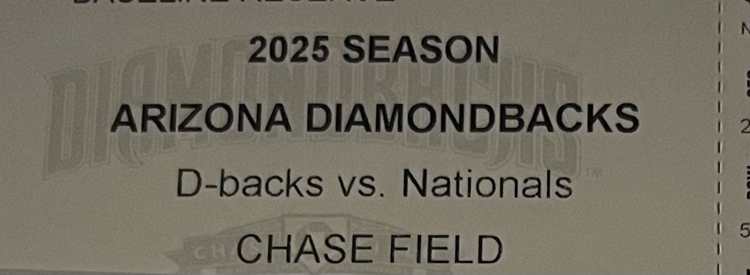 4 Dbacks Tickets For June 1st