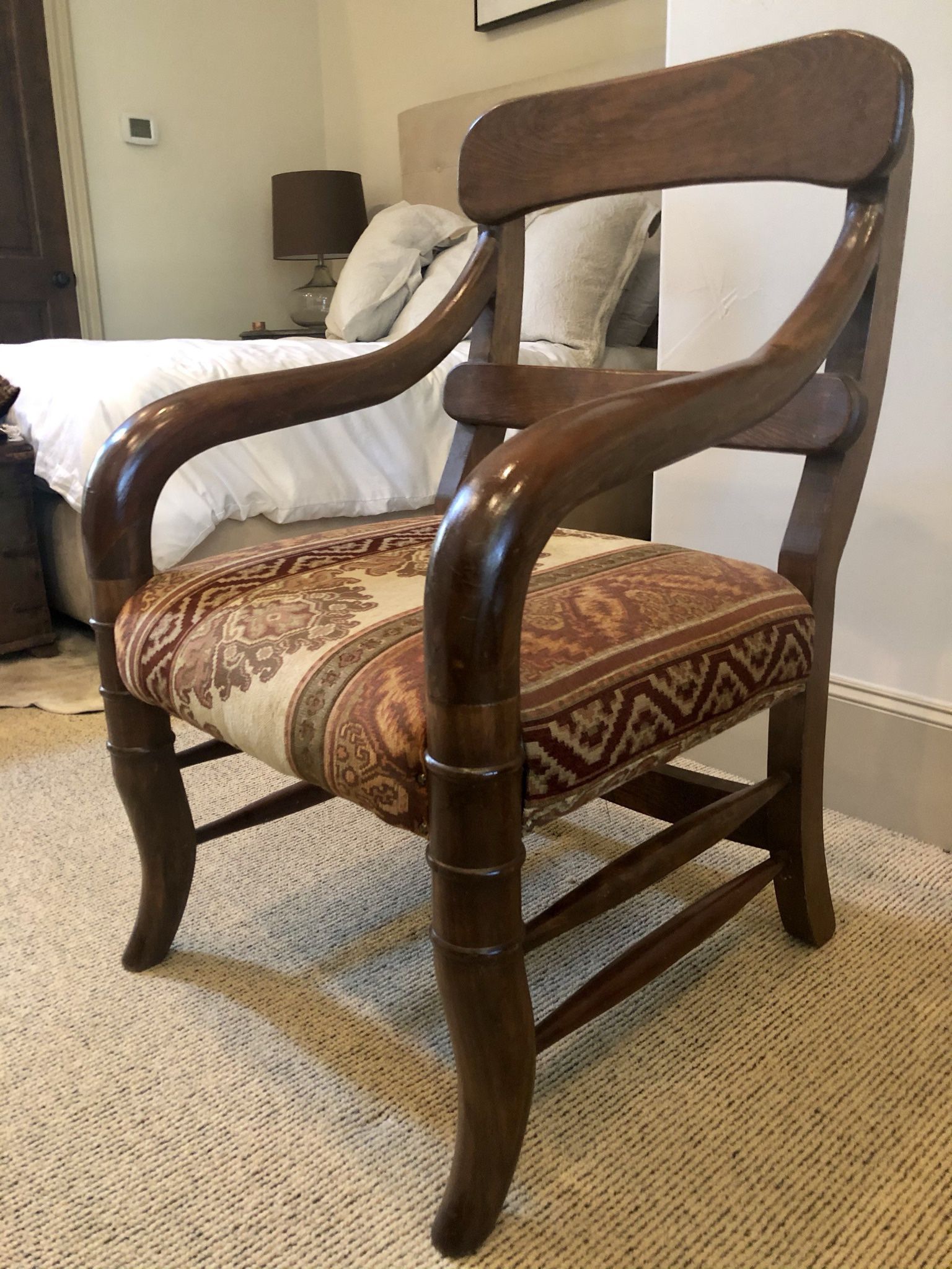 Solid Mesquite & Upholstered Handcrafted Hacienda Chair & Ottoman