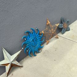 Rod Iron Yard Plant Holders Plus Hangers 