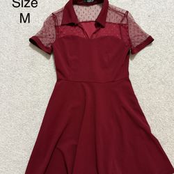 Women Summer Red Dress Size M Teenager