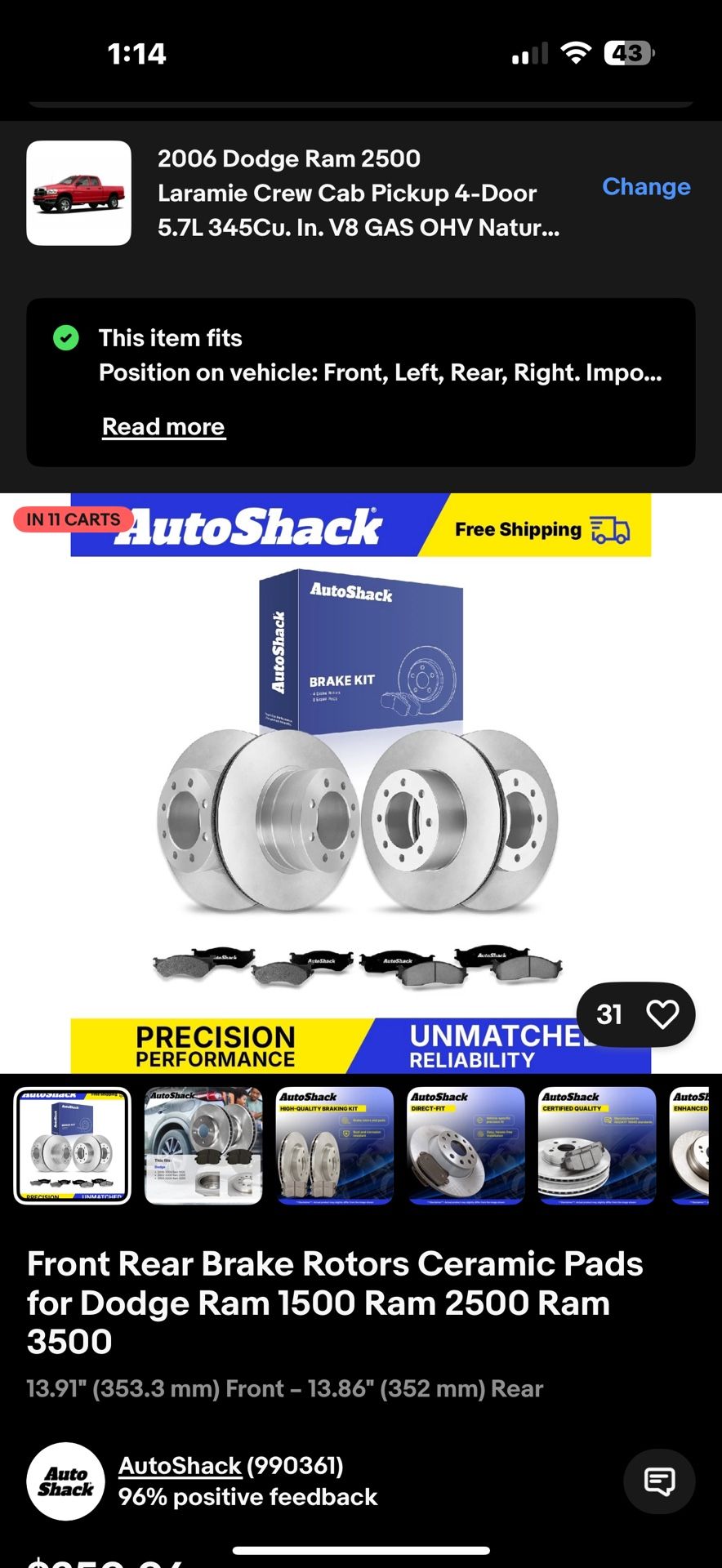 Brakes And Rotor Package