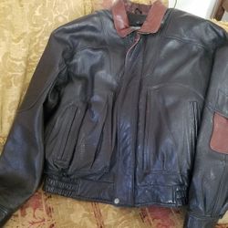 $300 Lambskin Men's Leather Jacket Black Coat Size M