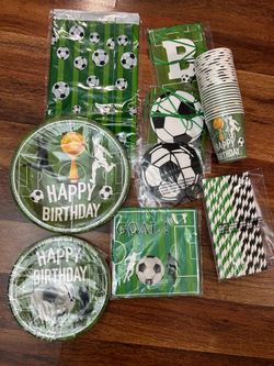 Soccer birthday party decorations.
