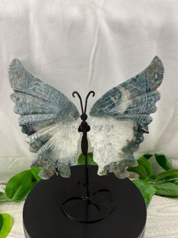 Crystal Moss Agate Butterfly