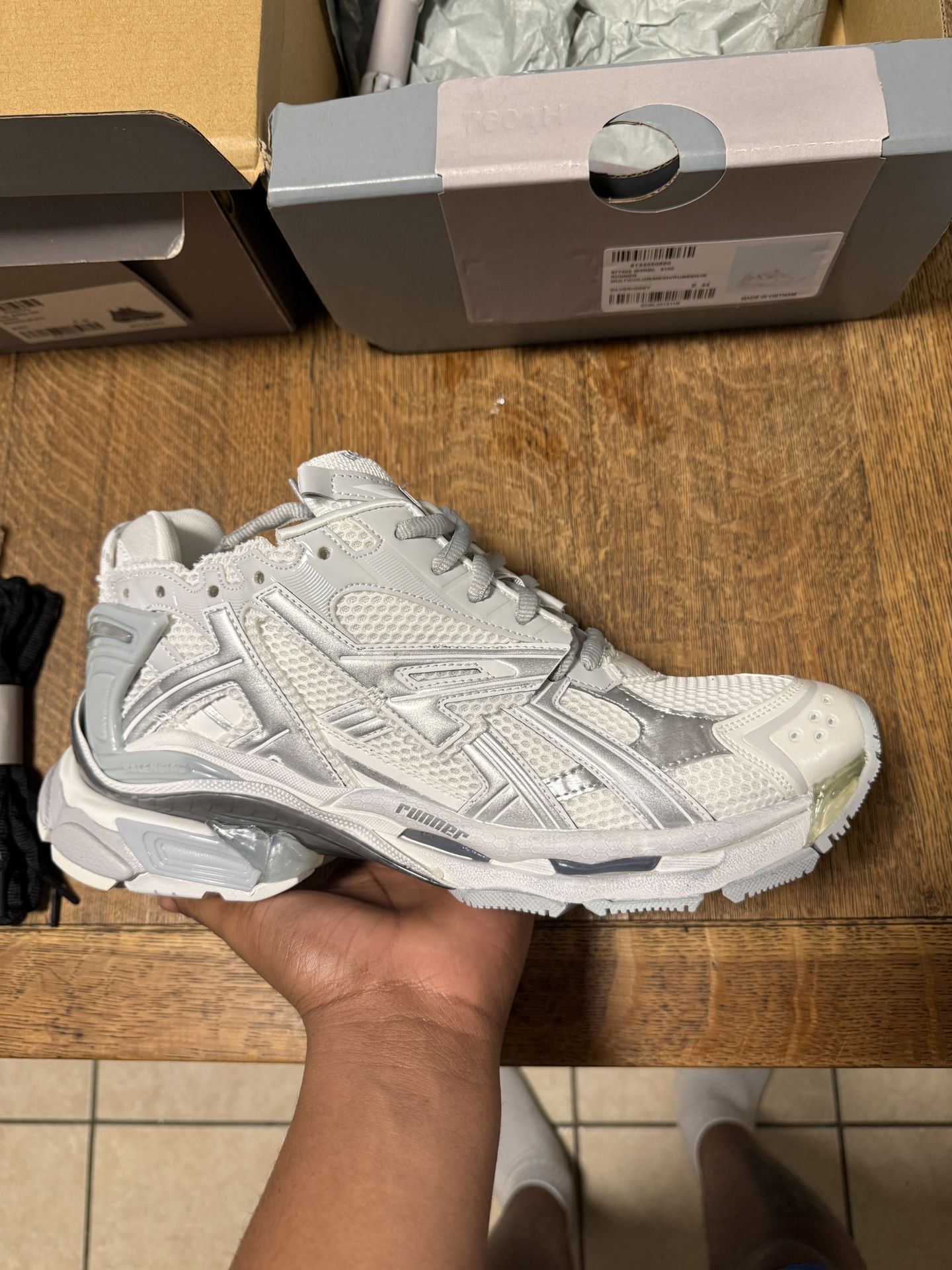 Silver Balenciaga Runners