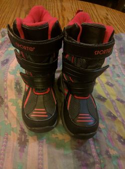 Warm Black and Red Children Boots