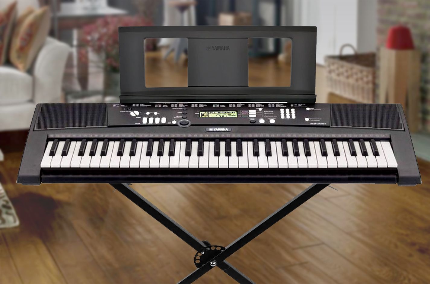 YAMAHA EZ-220 61-key Portable Keyboard With Stand And Foot Pedal