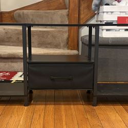 TV Stand with Cloth Drawer and LEDs