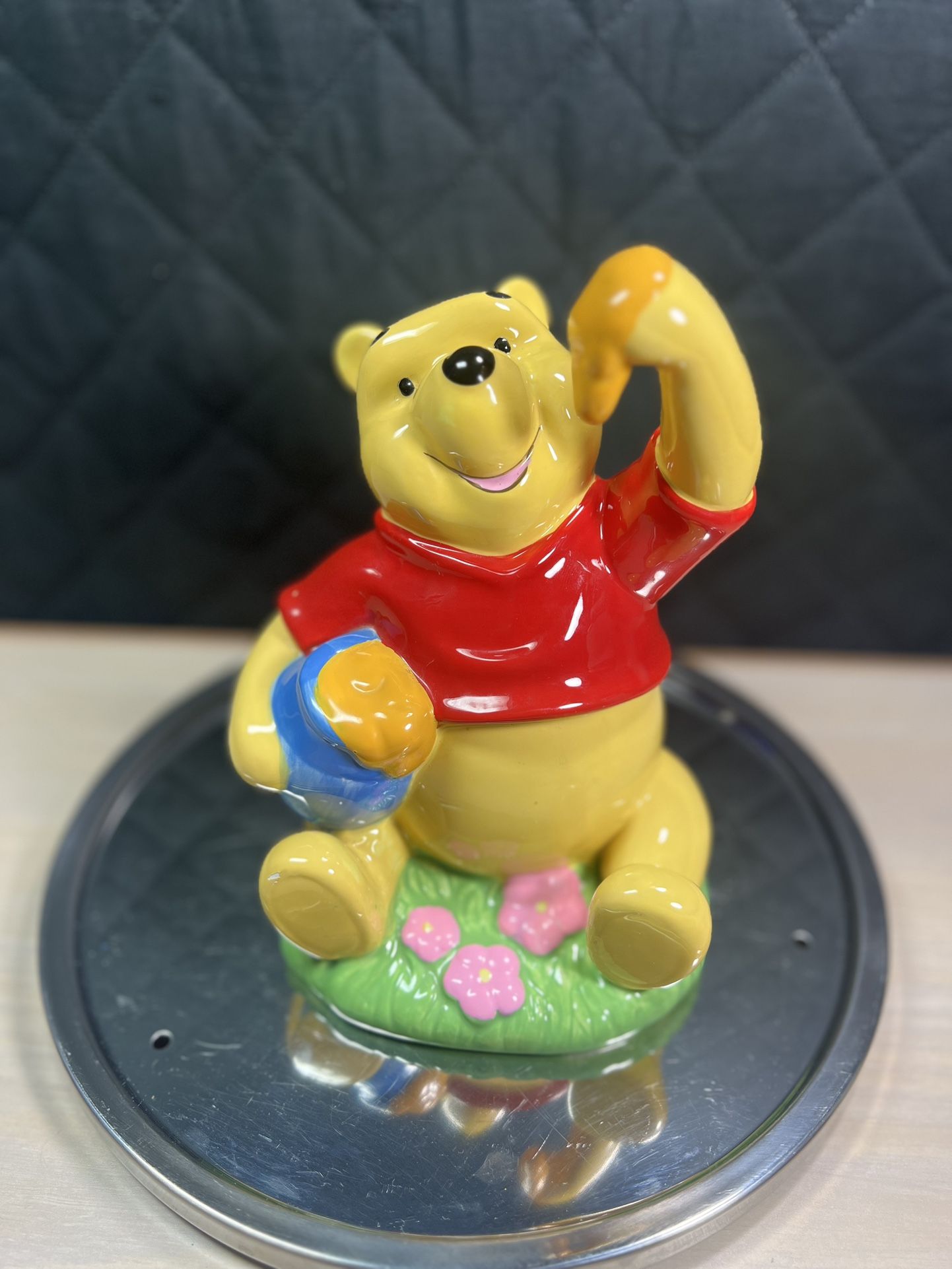 Vintage Enesco Winnie the Pooh Ceramic Coin Bank 8 Inch