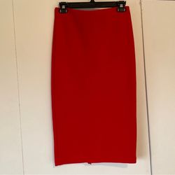 H&M Red Stretchy Size Small Pencil Length Skirt