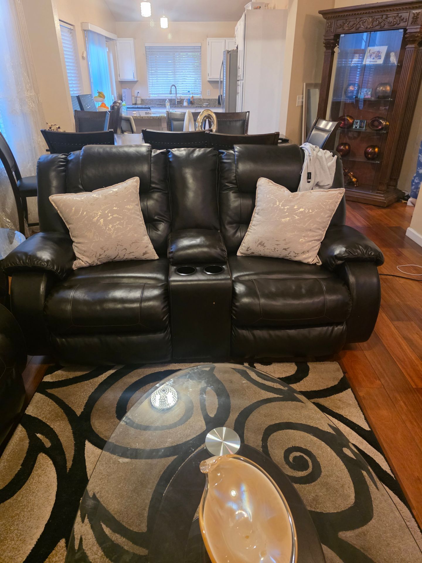 Leather Sofa and love sit.