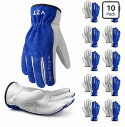 10 pares de guantes de trabajo talla L